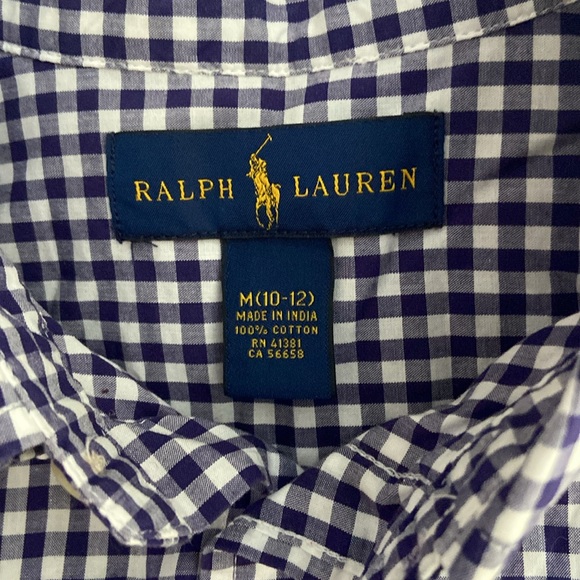 Ralph Lauren purple check button up - Picture 3 of 3